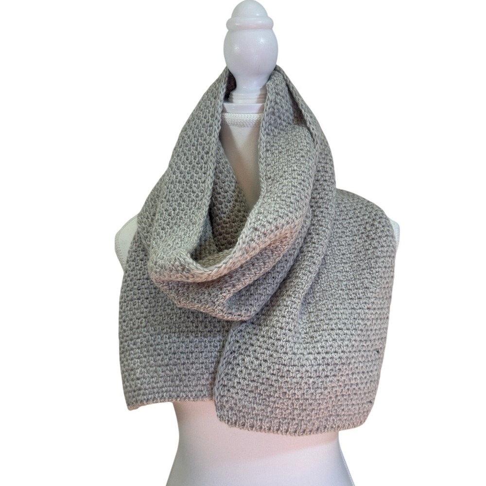 IrelandsEye Scarf Unisex OS Gray 100% Virgin‎ Wool Knit Made in Ireland Vintage